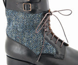 11 DEC BOTTINE BLACK/ TWEED BLEU