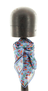 SCARF BANDANA LEAVES BLEU