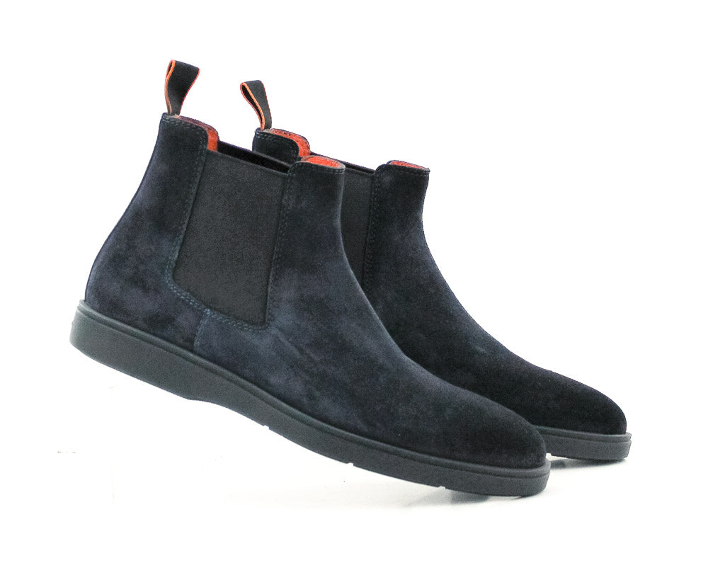 靴 Santoni Santoni - Easy On Black Leather Dress Shoe | Mitchell Stores