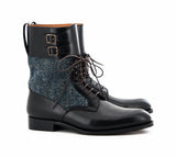 11 DEC BOTTINE BLACK/ TWEED BLEU