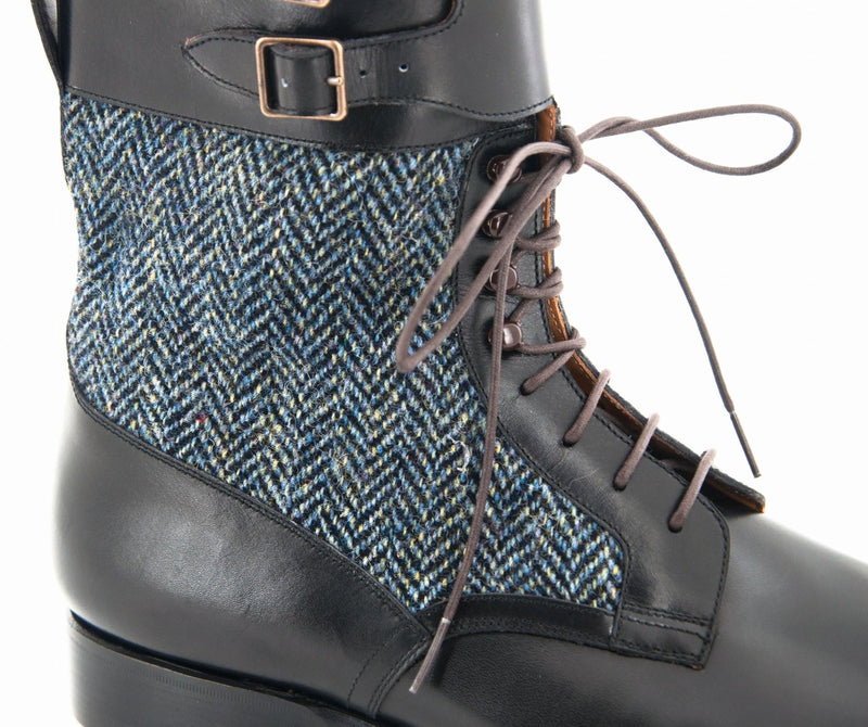 11 DEC BOTTINE BLACK/ TWEED BLEU