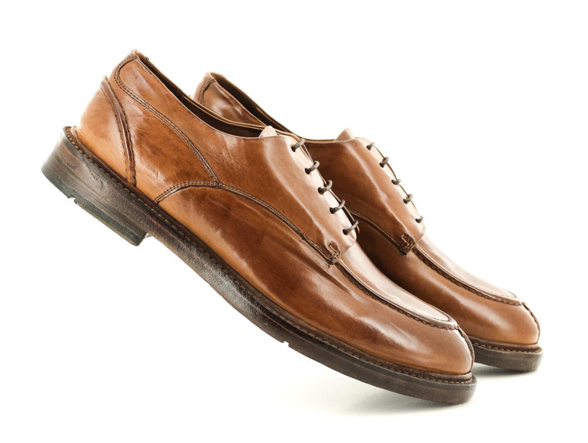 Derby Femme En Cuir Véritable Lemargo - Fabriqué à La Main En Italie - Pointure 37 - Marron - Neuf Avec Boîte