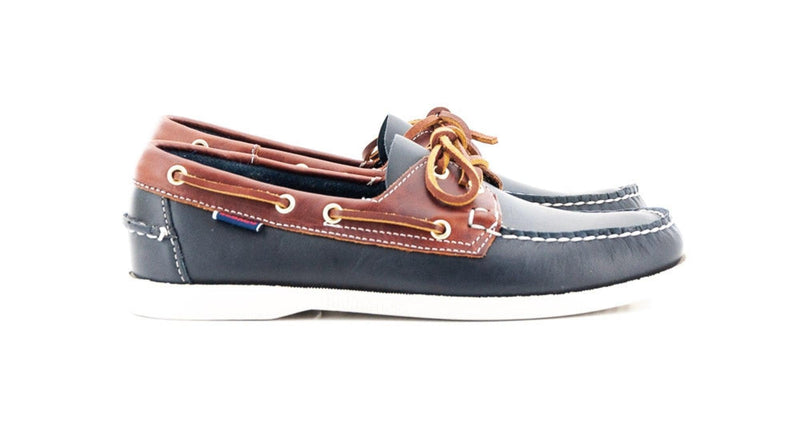 DOCKSIDES WAXY LEA NAVY/BROWN
