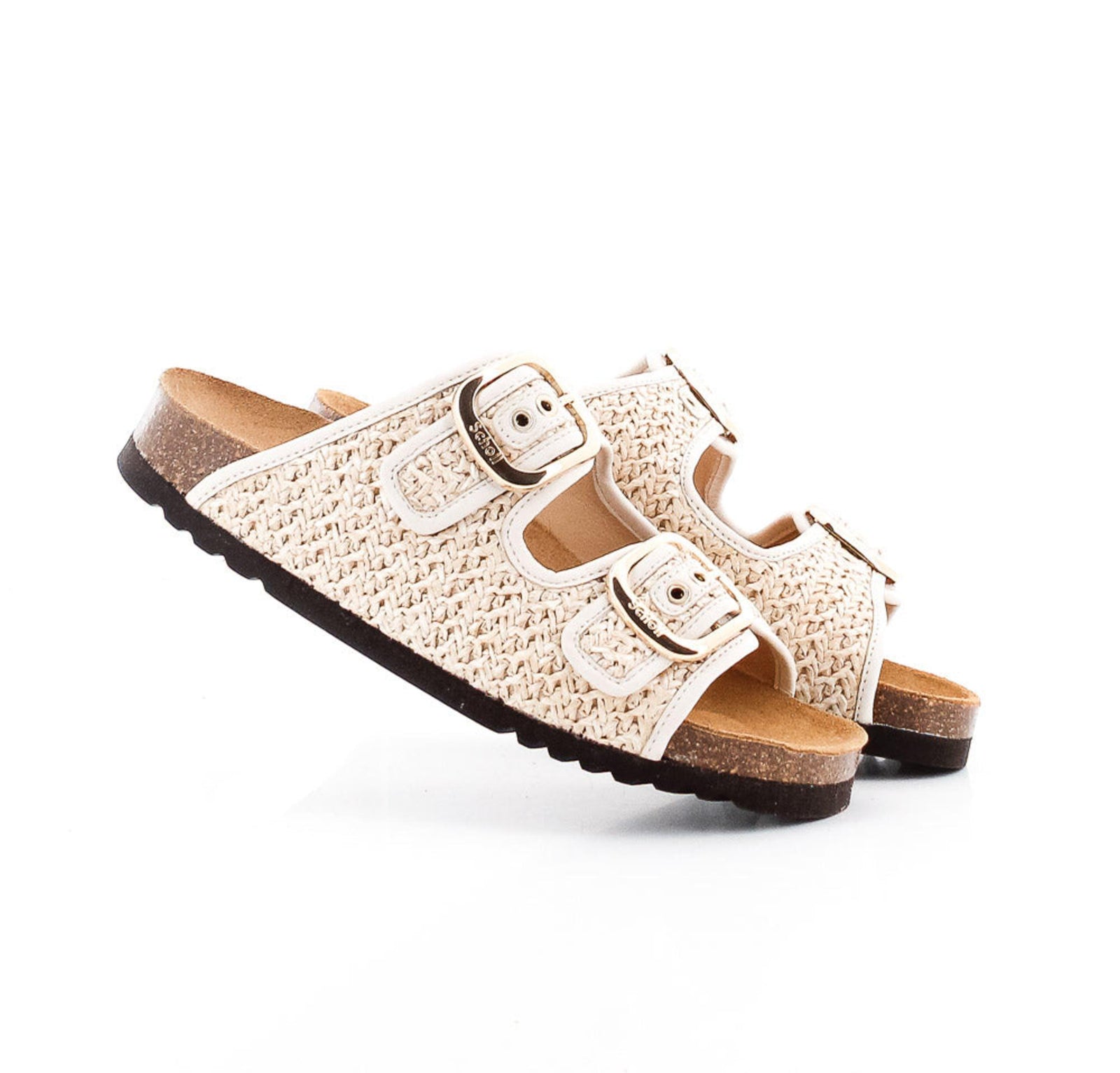 Sandales Dr. Scholl's Zinger En Cuir Blanc - Taille 6.5 - Boucle Avant - Talon Moyen - Confortable