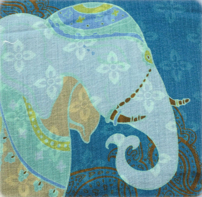 SCARF PARSIFAL ELEPHANT BLEU